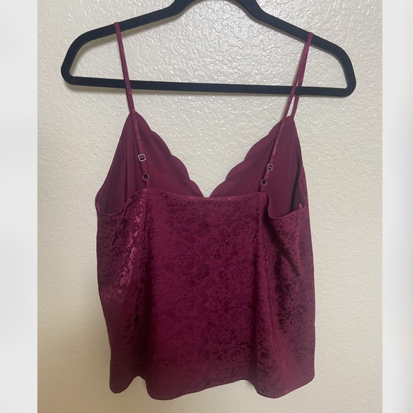 Scalloped Classy Girly Floral Elegant Business Work Hip Classic Cami Blouse Top - Picture 5 of 6